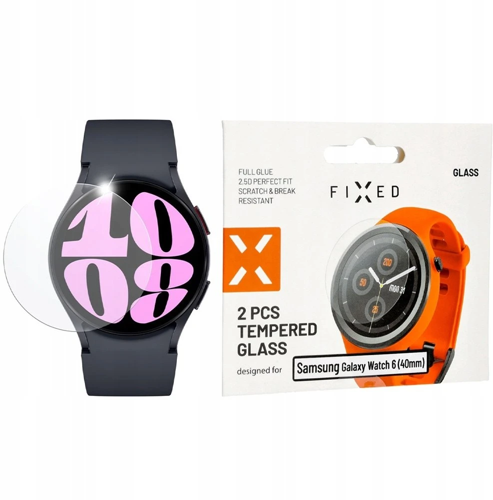 FIXED Apsauginis grūdintas stiklas, skirtas išmaniajam laikrodžiui Samsung Galaxy Watch 6 (40 mm) skaidrus