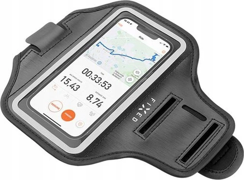FIXED Armband sportinis riešo dėklas, skirtas išmaniesiems telefonams iki 6,7" juoda