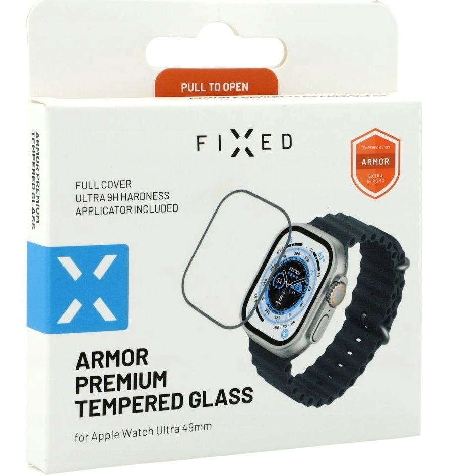 Fixed Fiksuotas | Šarvuotas grūdintas stiklas, skirtas „Apple Watch Ultra 49mm“ / „Ultra 2 49mm“ | Juodas