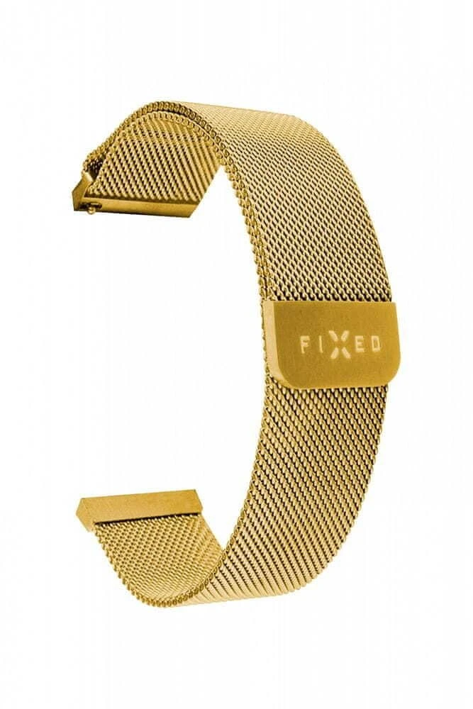 Fixed Dirželis Mesh ze stali nierdzewnej FIXED su Quick Release 22mm do smartwatcha auksinė