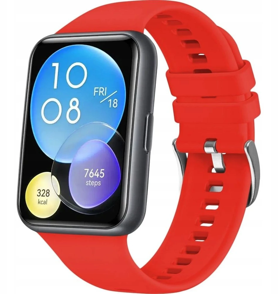 Fixed Dirželis silikonowy do Huawei Watch FIT2, raudona