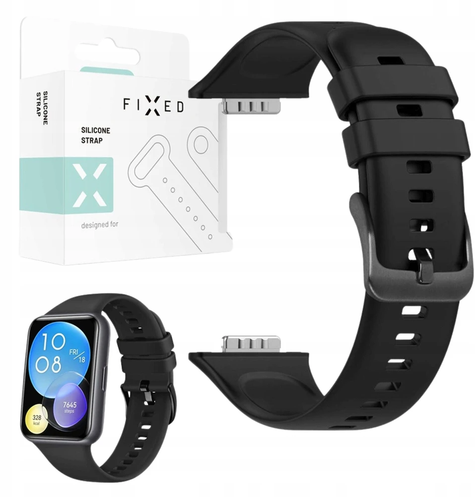 Fixed Fiksuotas | Silikoninis dirželis, skirtas „Huawei Watch Fit 2“ / „Fit 2 Classic“ | Juodas