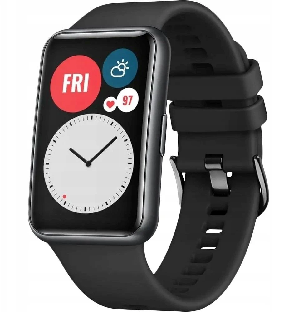 Fixed Fiksuotas silikoninis dirželis Huawei Watch FIT, juodas (FIXSSTB-1054-BK)