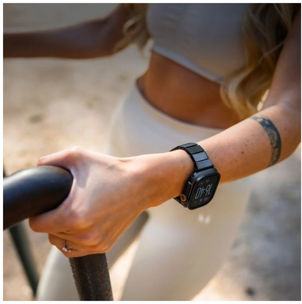 Fixed FIKSUOTAS dervos dirželis Apple Watch 44/45/46/49 mm, anglies pluošto