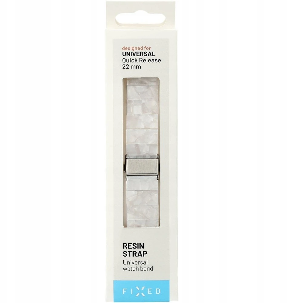 Fixed Dirželis su żywicy Resin Dirželis su szybkim zapięciem 22 mm do smartwatcha, Cloud Baltas