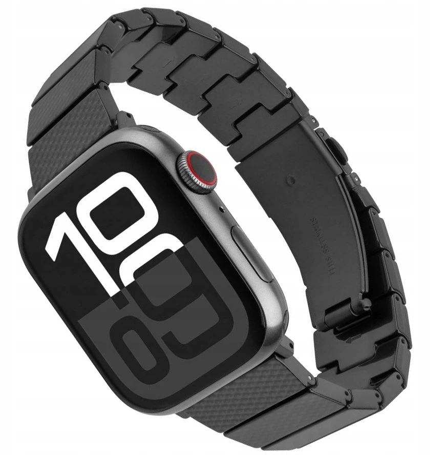 Fixed FIKSUOTAS dervos dirželis Apple Watch 44/45/46/49 mm, anglies pluošto