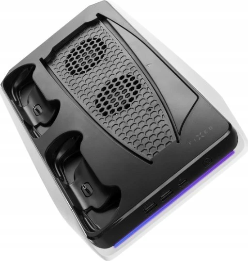 Fixed Pataisyta daugiafunkcinė stotis, skirta PlayStation 5 su aušinimo ir įkrovimo dviem DualSense valdikliais | FIXPS5-MCS-BW