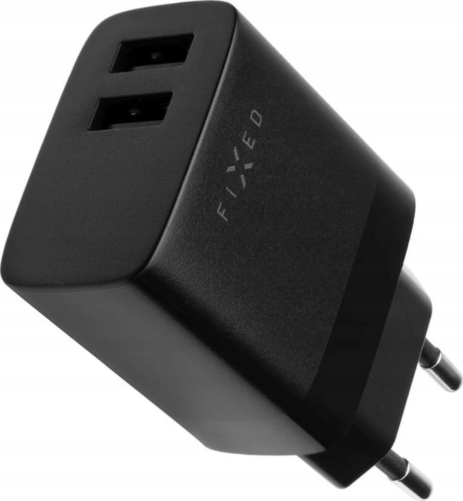 Fixed Fiksuotas | Dvigubas USB kelioninis įkroviklis 17W | FIXC17N-2U-BK