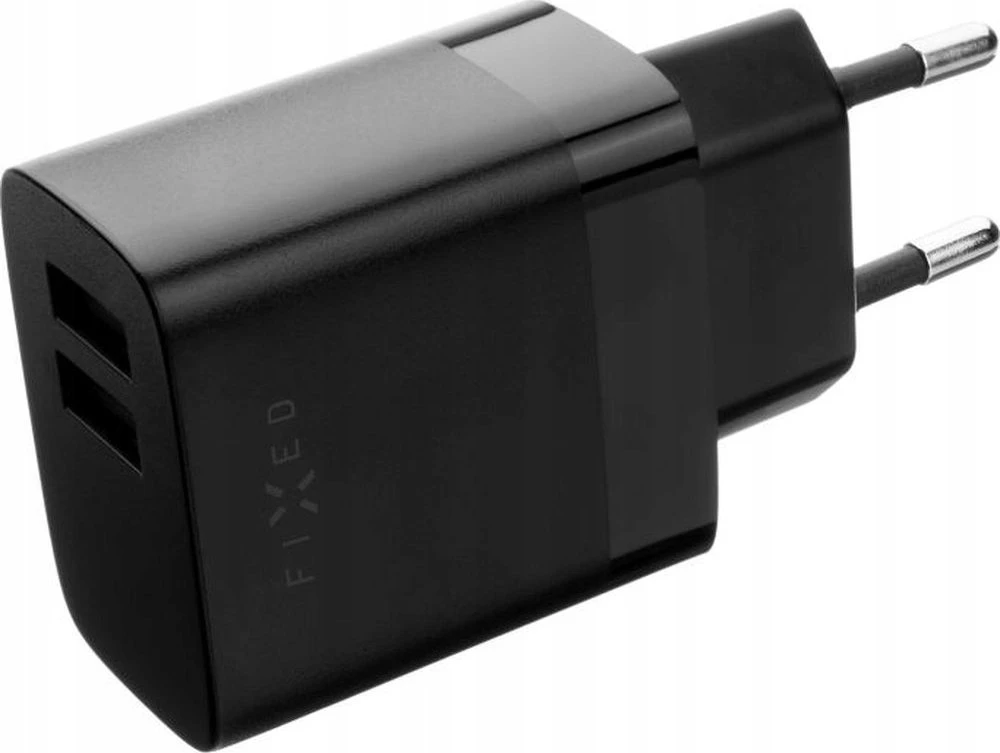 Fixed Fiksuotas | Dvigubas USB kelioninis įkroviklis 17W | FIXC17N-2U-BK
