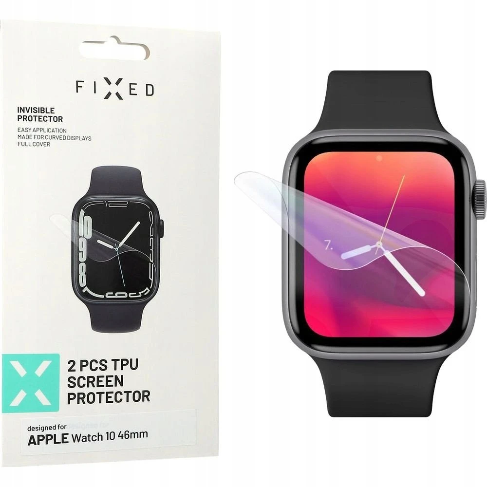 Fixed Fiksuotas | Nematomas apsauginis dėklas Apple Watch 10 46 mm | Skaidrus