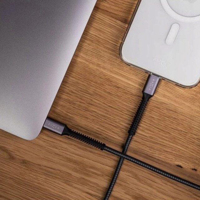 Fixed Fiksuotas | Šarvų kabelis USB-C/USB-C, 1,2 m, 240 W | FIXDA-CC12-GR