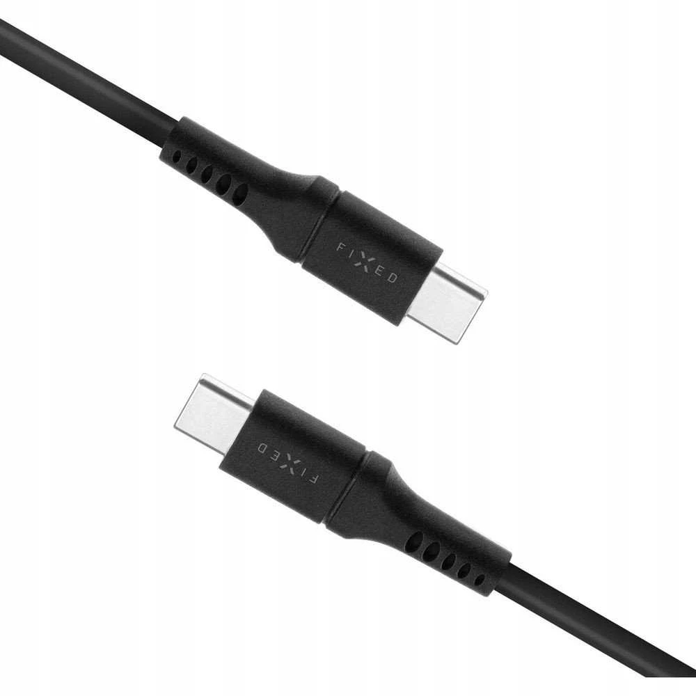 Fixed Fiksuotas | Skysto silikono kabelis USB-C/USB-C, 2m, 60W | FIXDLS-CC2-BK