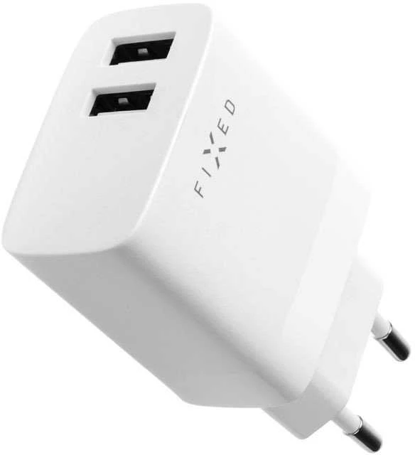 FIXED Dual USB Travel Charger 17W, Baltas | Pataisyta
