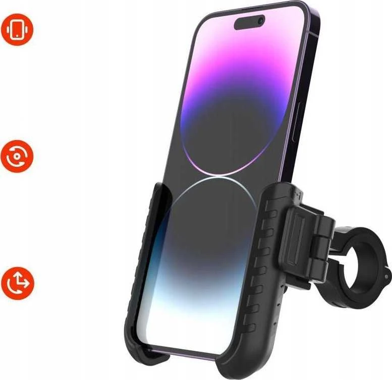 Fixed Bikee Plus | Universal holder | Hardened plastikas/Silicone pads | Juodas