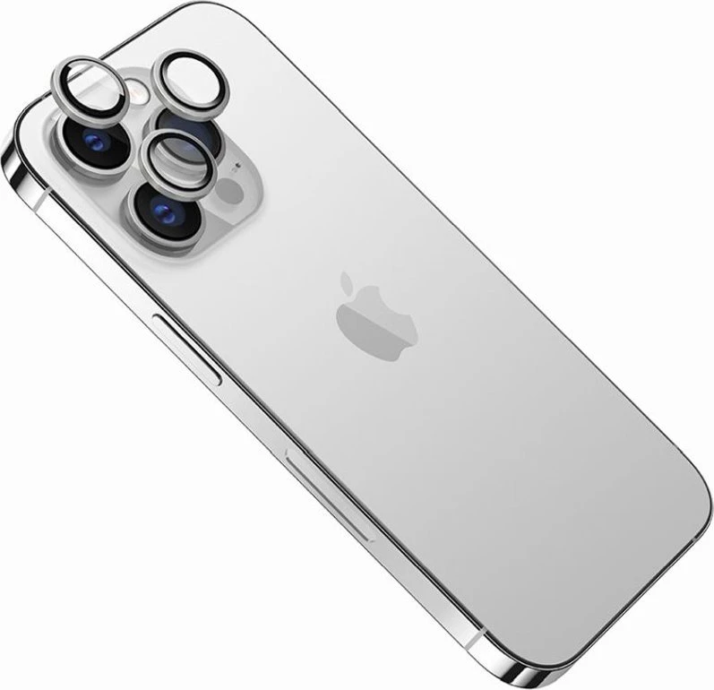 Fixed Fiksuotas fiksuotas kameros stiklas Apple iPhone 15 Pro/15 Pro Max, sidabrinė