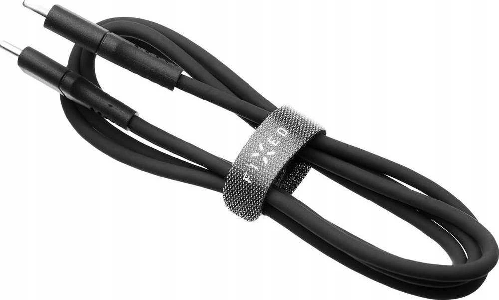 Fixed Ištaisyta | Skysto silikono kabelis USB-C/USB-C, 1,2 m, 60 W | FIXDLS-CC12-BK
