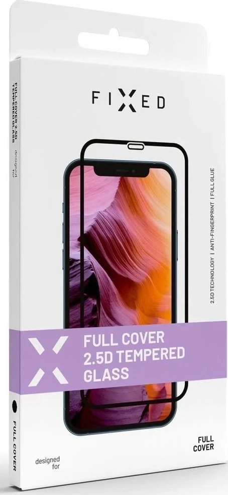Fixed Fiksuotas pilnai padengiantis apsauginis stiklas Apple iPhone 14, juodas