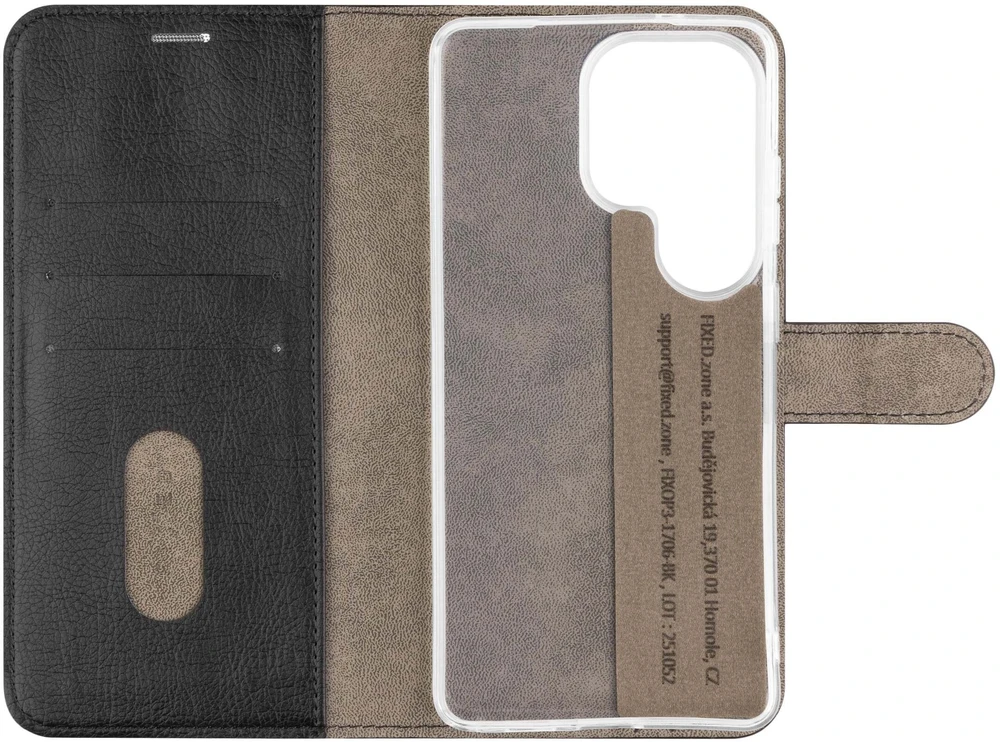 Dėklas Fixed Opus | Book Case | Samsung | Galaxy S26 Ultra | Synthetic leather | Juodas