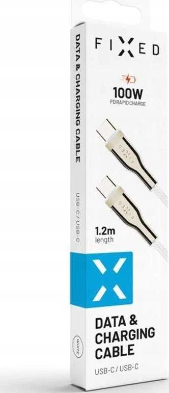 Fixed Fiksuotas | Pintas kabelis, 100W | FIXDB-CC12-WH | Baltas