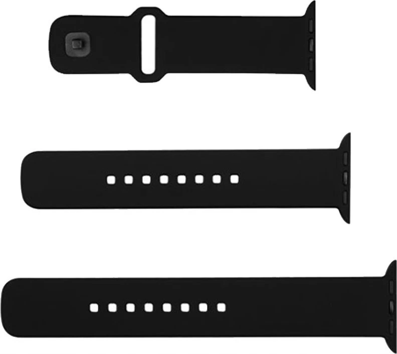 Fixed Fiksuotas | Sportiškas dirželio rinkinys Apple Watch Ultra 49mm | 180-250 mm | Juodas | Silikonas