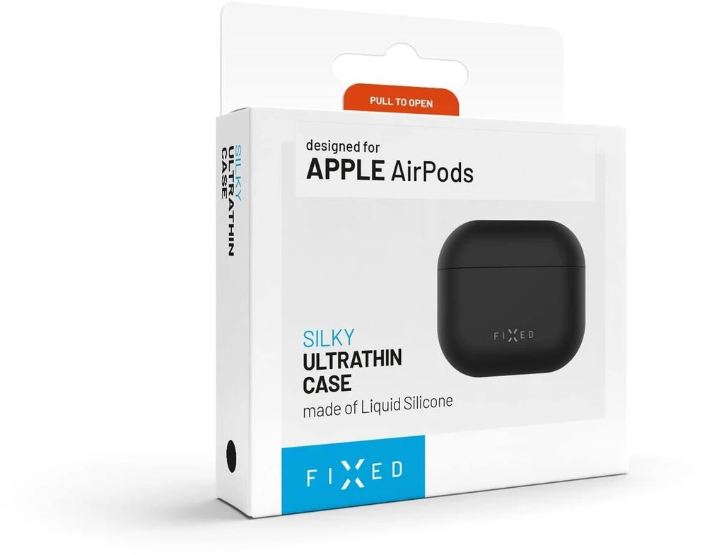 FIXED Silky dėklas skirtas Apple AirPods 4, juodos spalvos