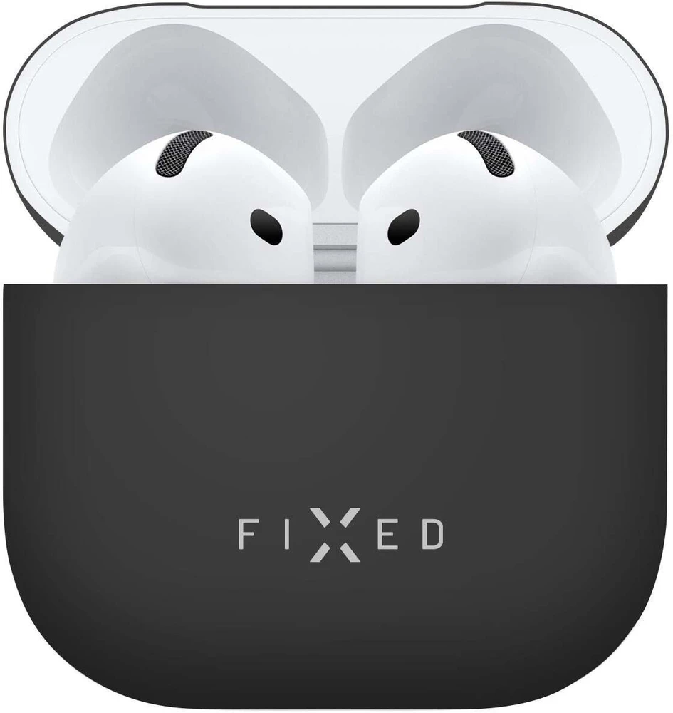 FIXED Silky dėklas skirtas Apple AirPods 4, juodos spalvos