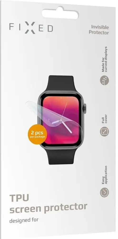 FIXED Invisible Protector TPU ekrano plėvelė, skirta Apple Watch 45 mm skaidriai
