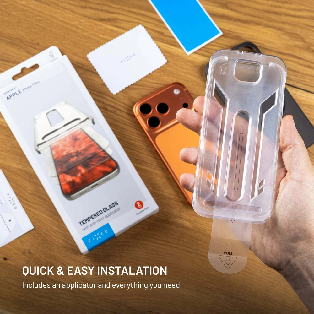 Fixed Grūdintas stiklas 2 vnt. su anti-dust aplikatoriumi, skirta Xiaomi Redmi 17 5G, permatomas