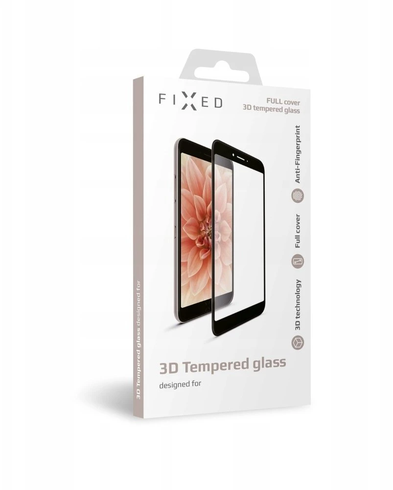 Fiksuotas Grūdintas stiklas ochrona FIXED 3D Full-Cover Apple iPhone 6/6S/7/8/SE (2020/2022) su gluingem na półscreen juoda