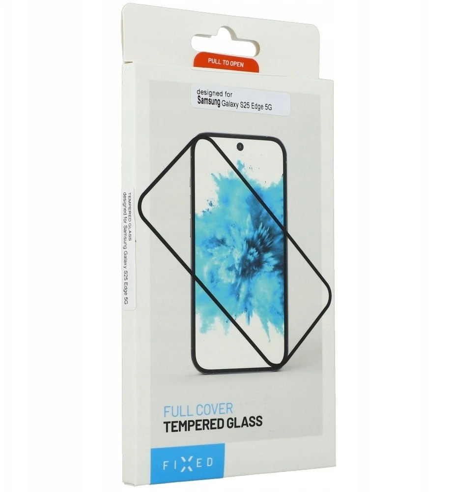 Fixed FIKSUOTAS, visiškai dengiantis grūdinto stiklo ekrano apsauginis stiklas, skirtas „Samsung Galaxy S25 Edge 5G“, juodas