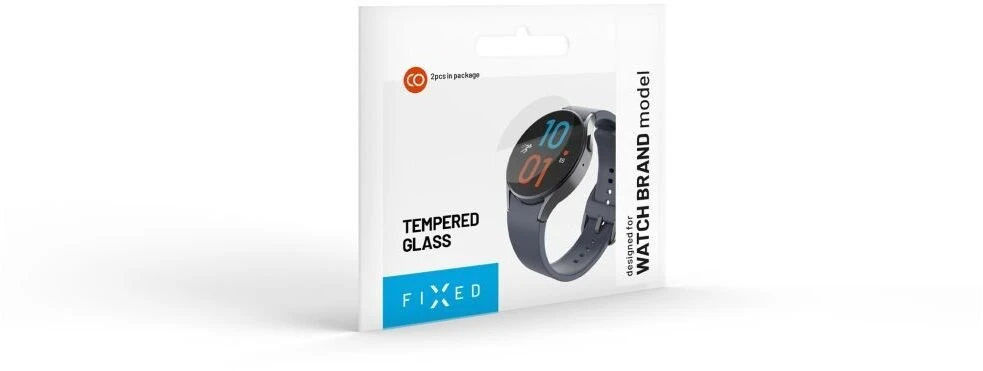 Grūdintas apsauginis stiklas FIXED, skirtas išmaniesiems laikrodžiams Xiaomi Redmi Watch 5 Active, 2 vnt. pakuotėje, permatomas