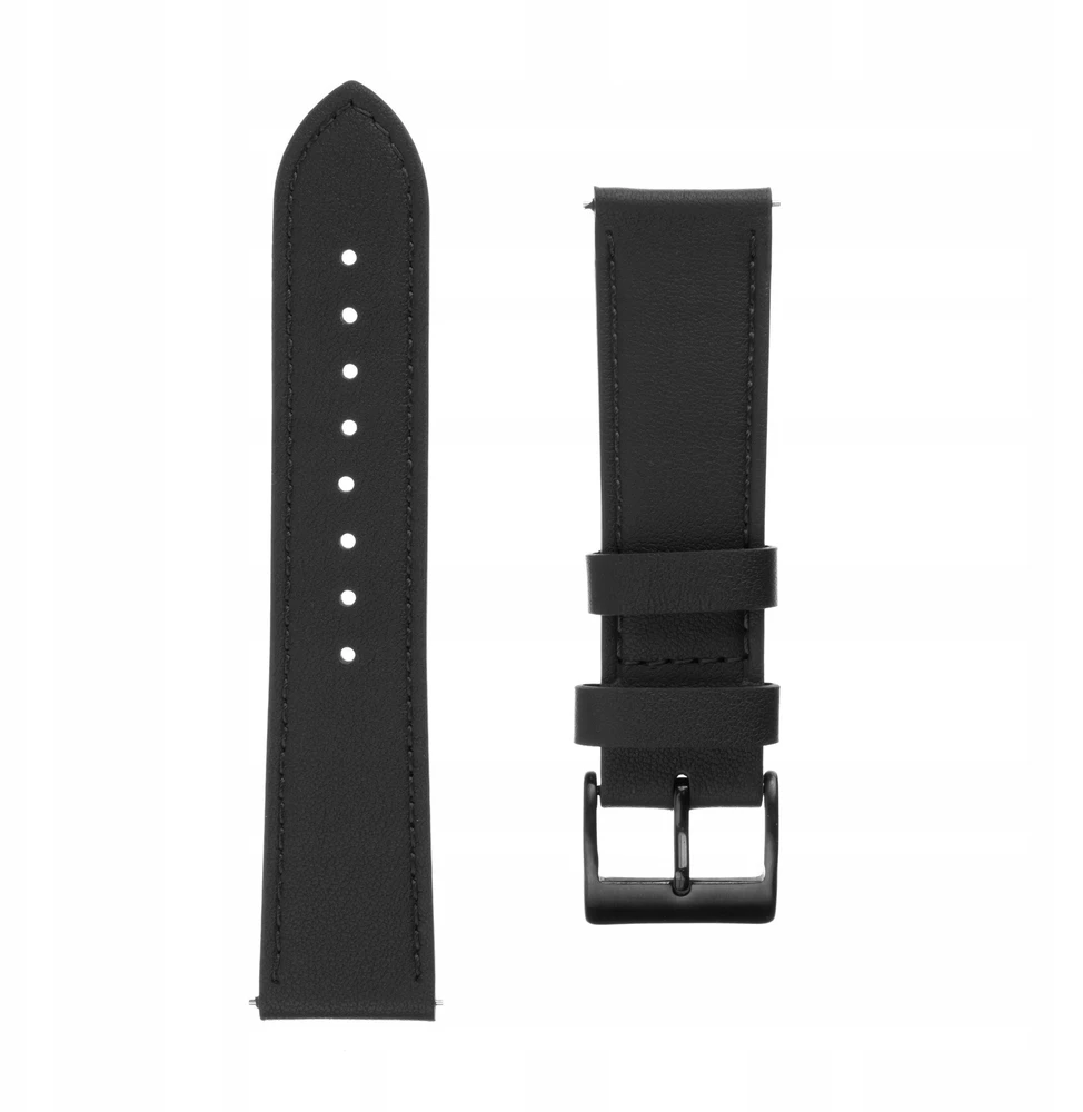 Fixed | Leather Strap with Quick Release 22mm for Išmanusis laikrodis | Juodas