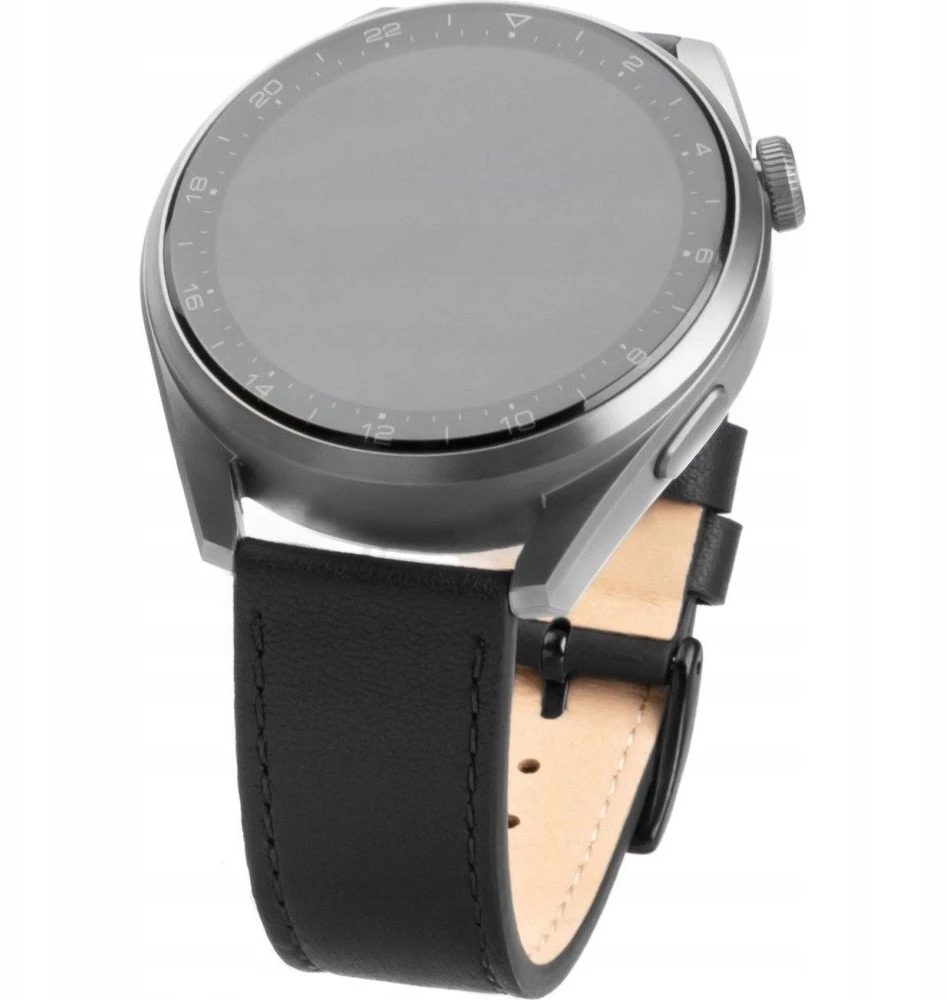 Fixed | Leather Strap with Quick Release 22mm for Išmanusis laikrodis | Juodas