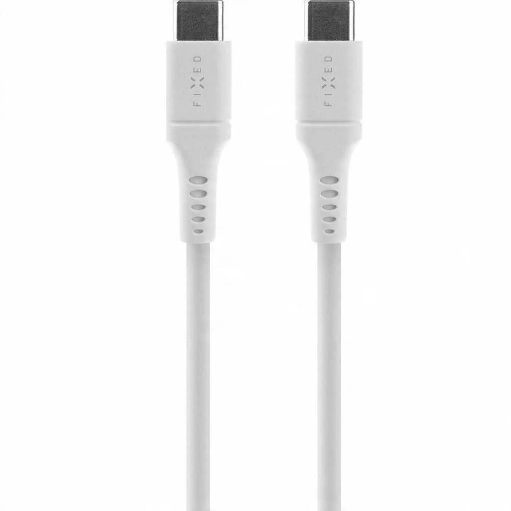 Fixed Ištaisyta | Skysto silikono kabelis USB-C/USB-C, 2m, 60W | FIXDLS-CC2-WH