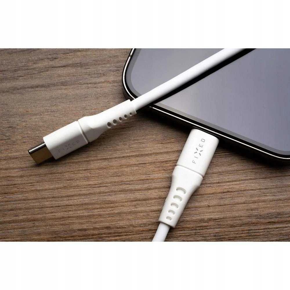 Fixed Ištaisyta | Skysto silikono kabelis USB-C/USB-C, 2m, 60W | FIXDLS-CC2-WH