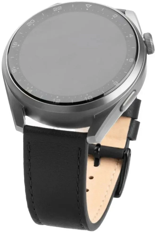 Fixed | Leather Strap with Quick Release 20mm for Išmanusis laikrodis | Juodas