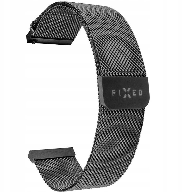 Fixed Fiksuotas | Tinklinis dirželis su greito atlaisvinimo funkcija 18 mm išmaniajam laikrodžiui | Juodas