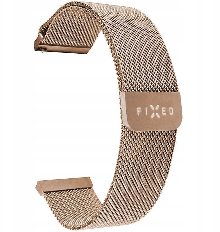 Fixed Fiksuotas | Tinklinis dirželis su greito atlaisvinimo funkcija, 18 mm, nerūdijančio plieno tinklinis dirželis, skirtas išmanusiam laikrodžiui | Auksinis