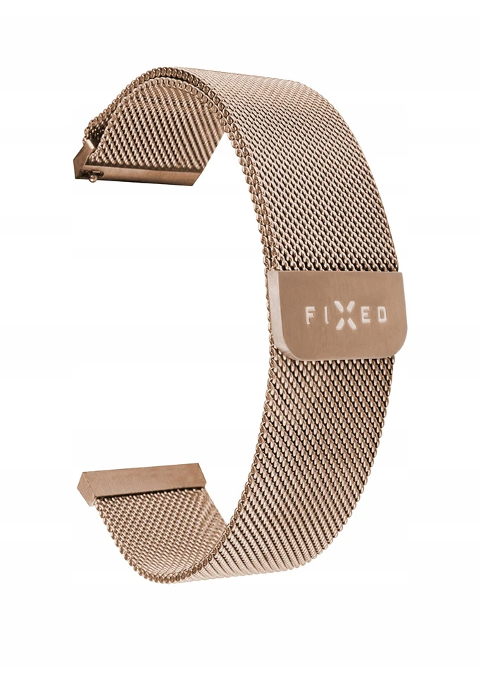 Fixed | Mesh Strap with Quick Release 20mm for Išmanusis laikrodis | Rose auksinis