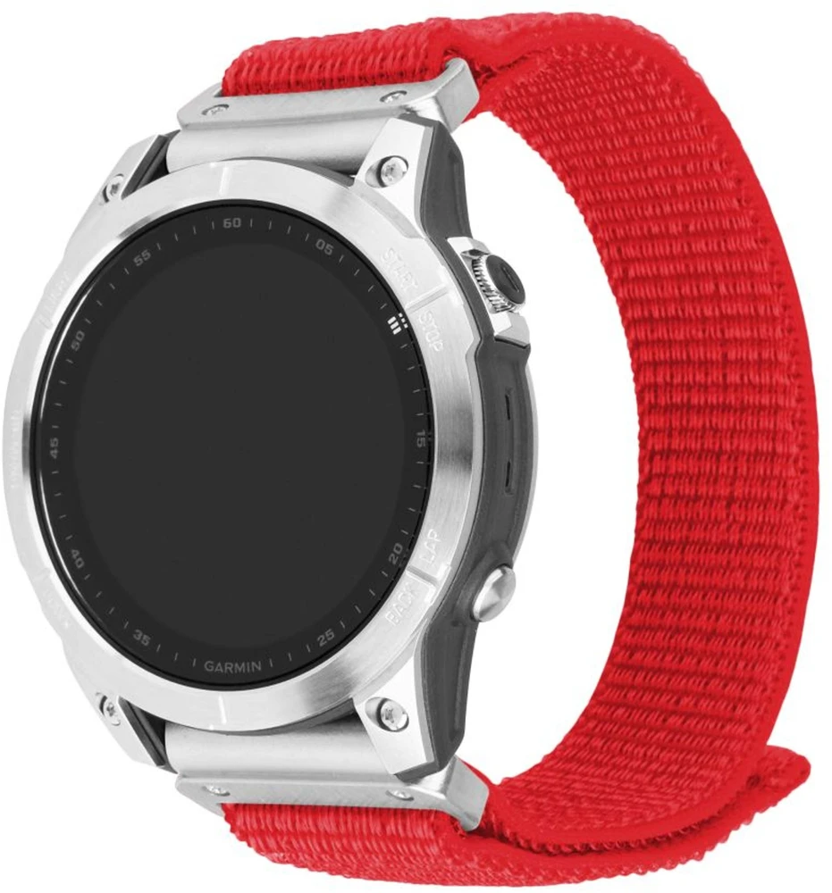 Fixed Ištaisyta | Sportiškas dirželis, skirtas Garmin QuickFit 26mm | 160-210 mm | Raudona | Nailonas