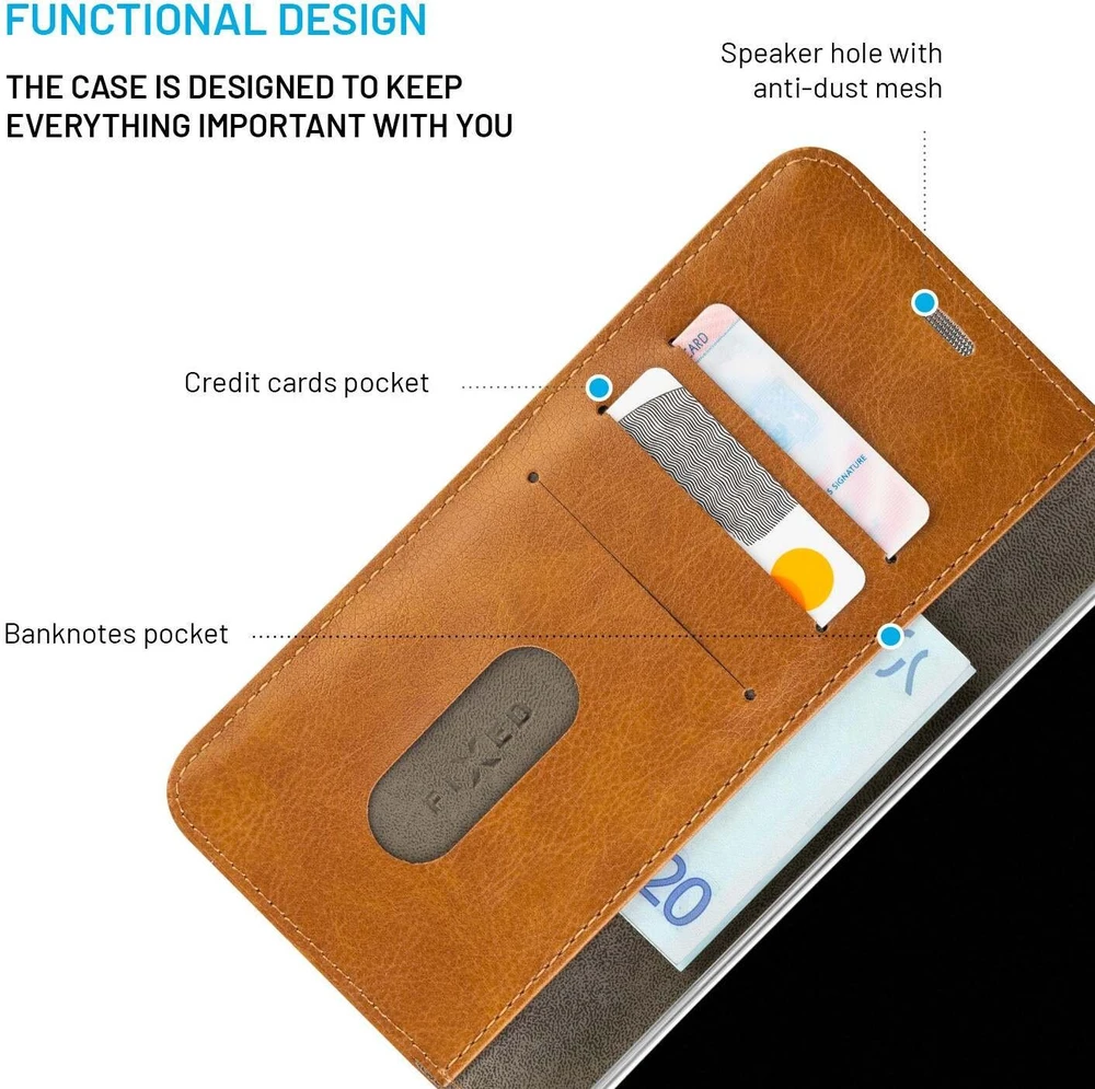 Fixed Opus | Knygų dėklas | Samsung | Galaxy A37 5G | Sintetinė oda | Ruda