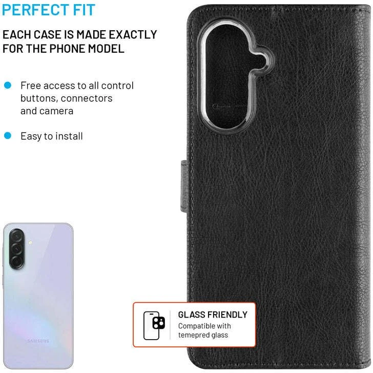 Fixed Opus | Knygų dėklas | Samsung | Galaxy A37 5G | Sintetinė oda | Juodas