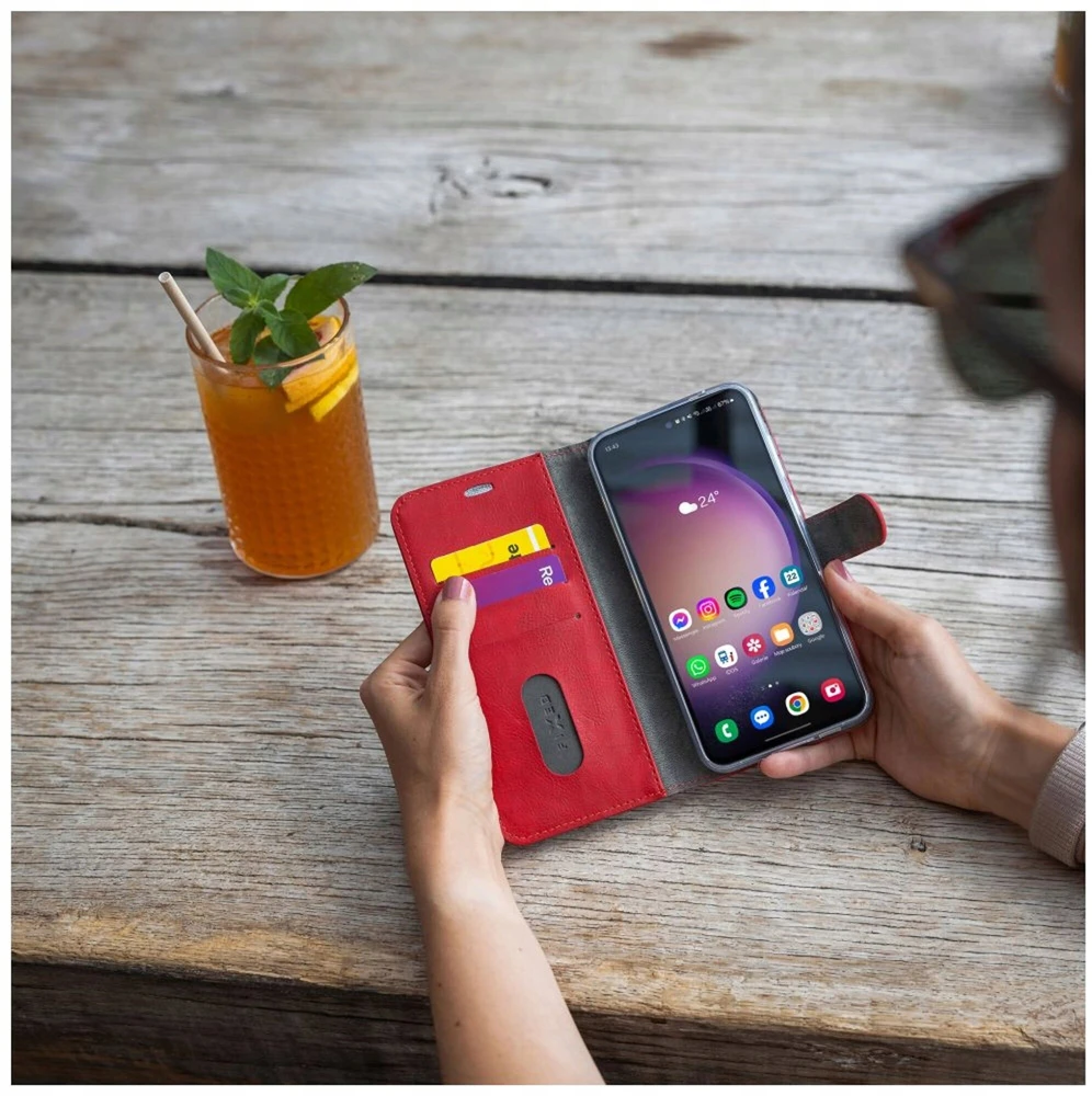 Fixed Fiksuotas Opus | Knygų dėklas | Samsung | Galaxy A57 5G | Sintetinė oda | Raudona