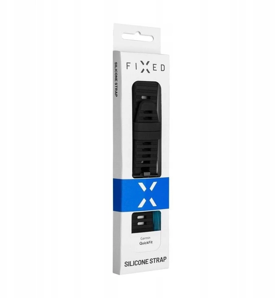 FIXED silikoninis dirželis Silikoninis dirželis skirtas Garmin QuickFit 22mm mėlynas