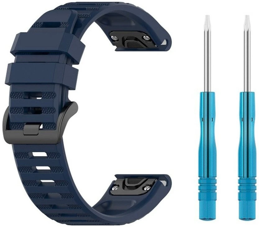 FIXED silikoninis dirželis Silikoninis dirželis skirtas Garmin QuickFit 22mm mėlynas