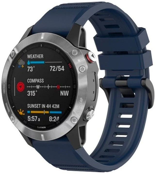 FIXED silikoninis dirželis Silikoninis dirželis skirtas Garmin QuickFit 22mm mėlynas