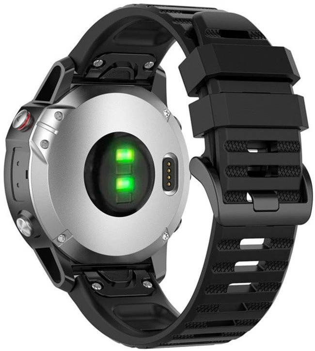 Fiksuotas | Silikoninis dirželis, skirtas „Garmin QuickFit 22mm“ | Juodas