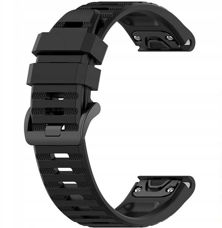 Fiksuotas | Silikoninis dirželis, skirtas „Garmin QuickFit 22mm“ | Juodas
