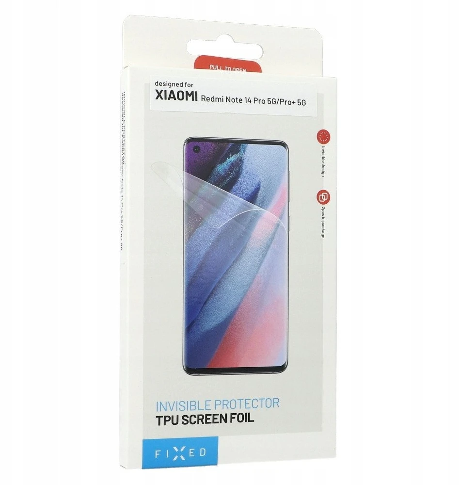 Fixed Fiksuotas ekrano apsauginis dėklas | Xiaomi | Redmi Note 14 Pro 4G/5G/Pro+ 5G | Skaidrus