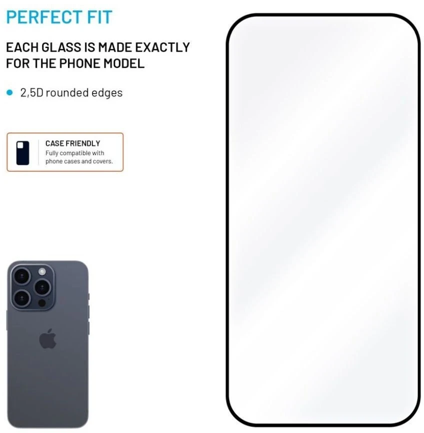 Fixed Fiksuotas ekrano apsauginis stiklas | Xiaomi | Redmi Note 14 4G/5G | Grūdintas stiklas | Juodas | Pilnas dangtelis 2.5D